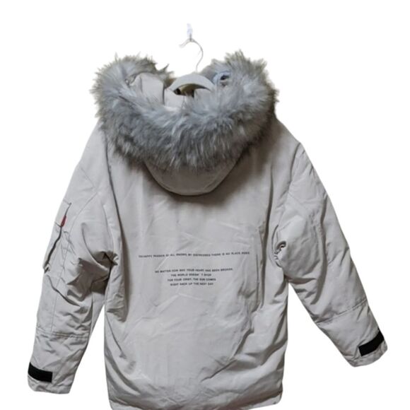 Aelfric Eden solid color plush hooded winter coat parka multi pockets S - Picture 2 of 8